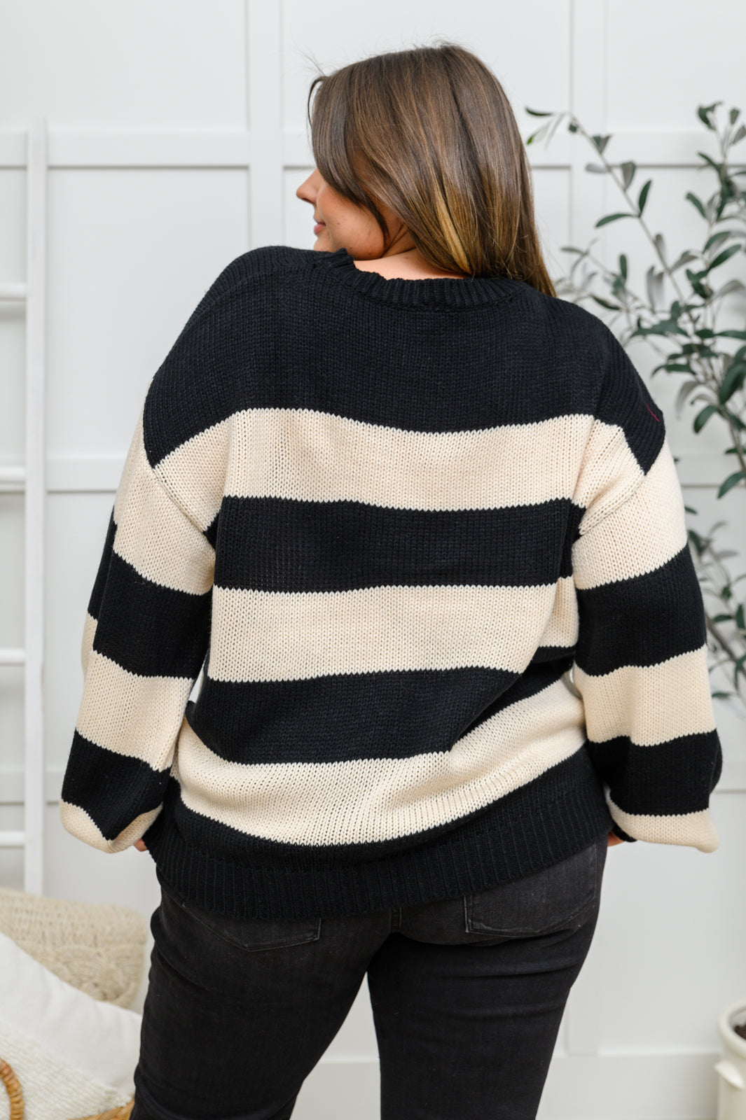 Lucky Strike Sweater in Black Stripe