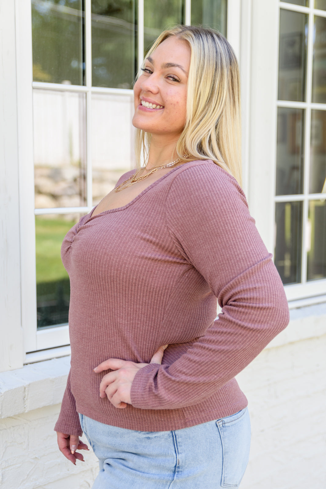 New Connection Long Sleeve Ribbed Top