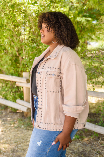 Outdoor Scenery Studded Denim Jacket - Andree by Unit