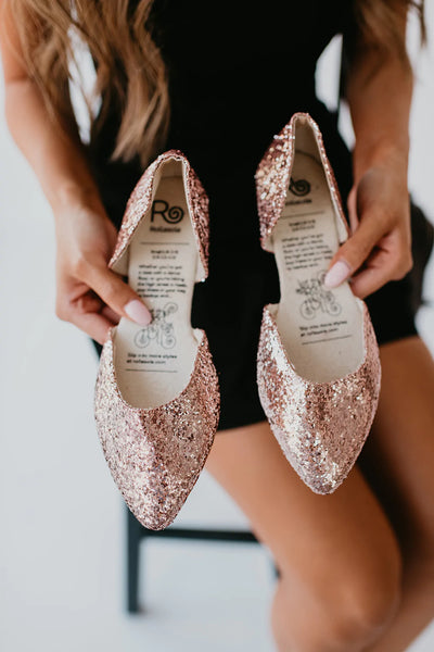 Sparkling Rose Sparkly Flats {Rollasole}