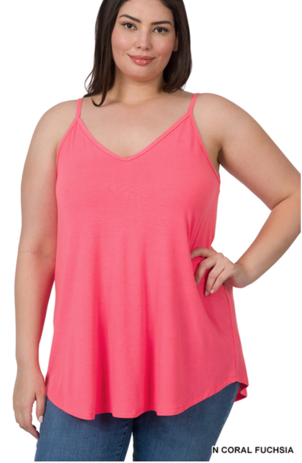 Many Colors - Reversible Spaghetti Strap Swing Cami Tank - L-3X (Listing 1 of 3)