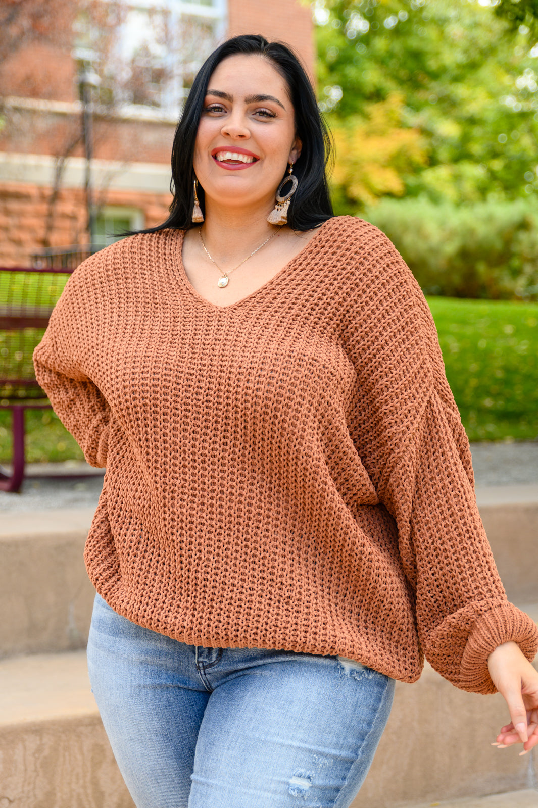 Seasonal Shift Chenille Knit Sweater In Toffee