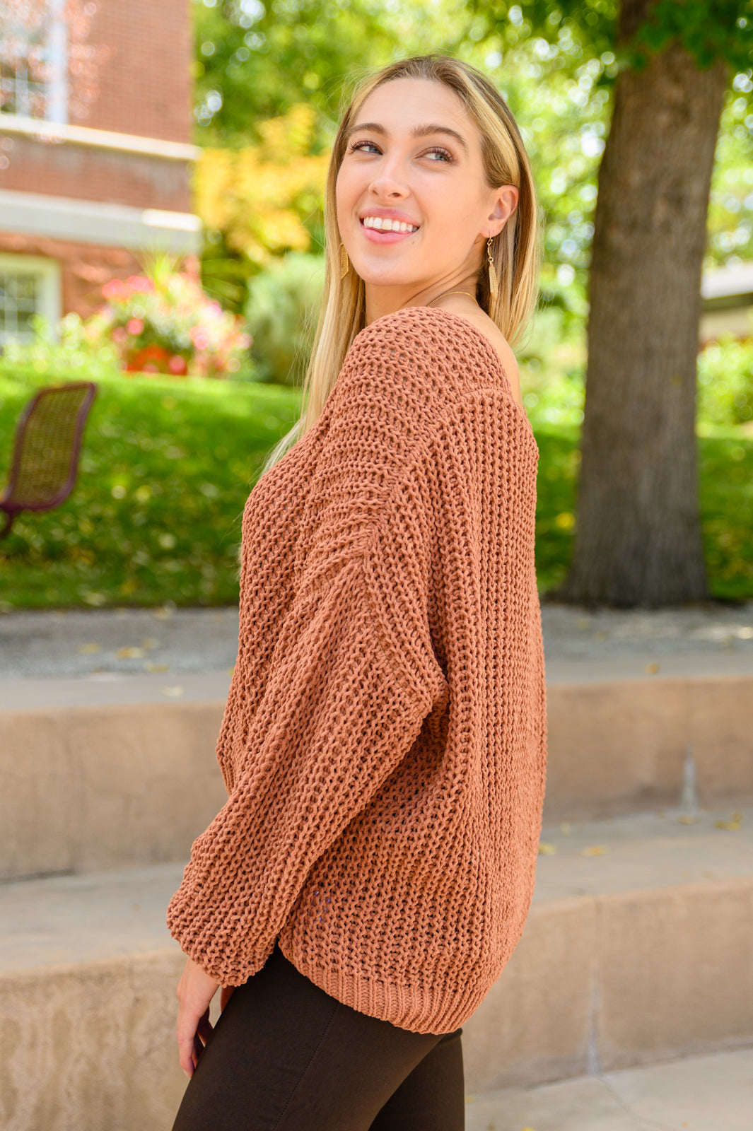 Seasonal Shift Chenille Knit Sweater In Toffee