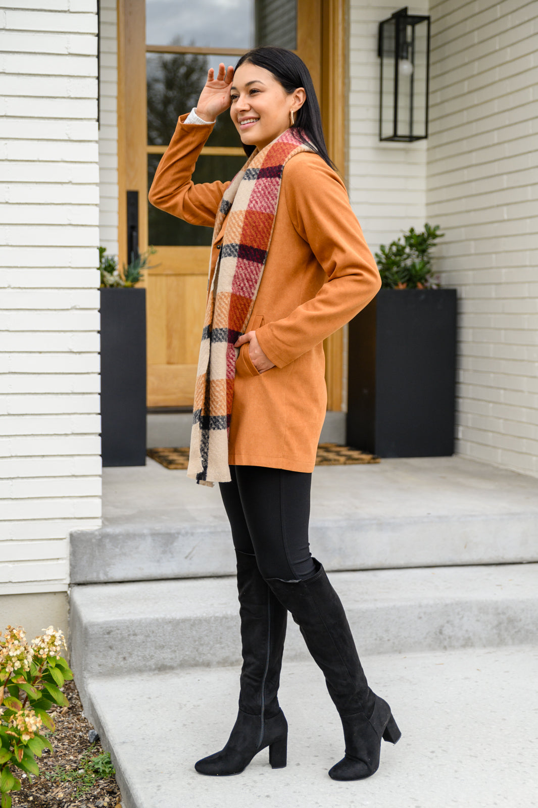 She's On Point Collared Coat In Rust - Andree by Unit