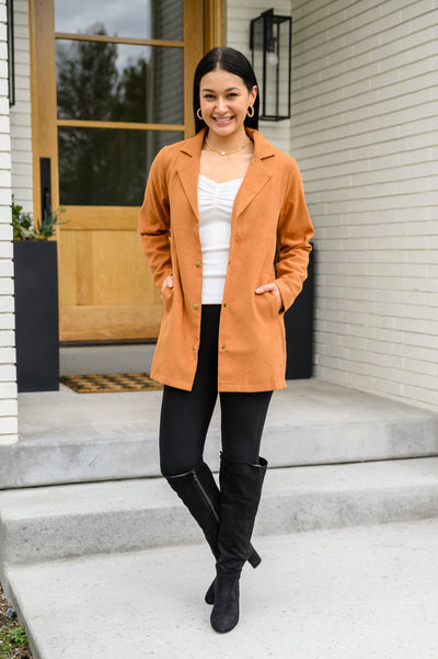 She's On Point Collared Coat In Rust - Andree by Unit