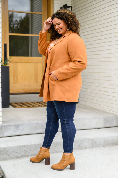 She's On Point Collared Coat In Rust - Andree by Unit