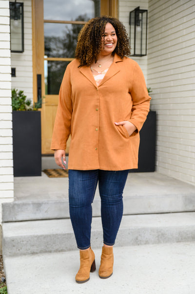 She's On Point Collared Coat In Rust - Andree by Unit