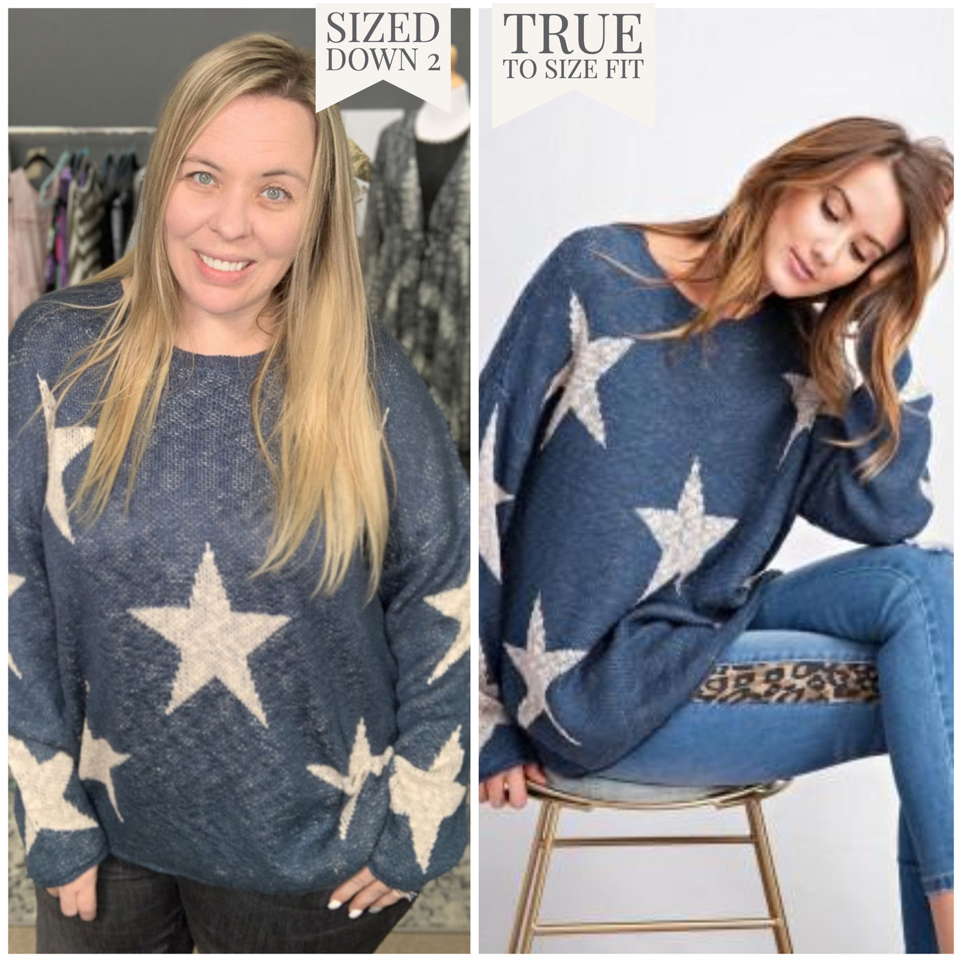 Rewrite the Stars Teal with White Stars Sweater {Easel}