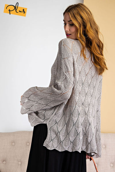 Gorgeous Warm Gray Lightweight Knit Sweater from Easel