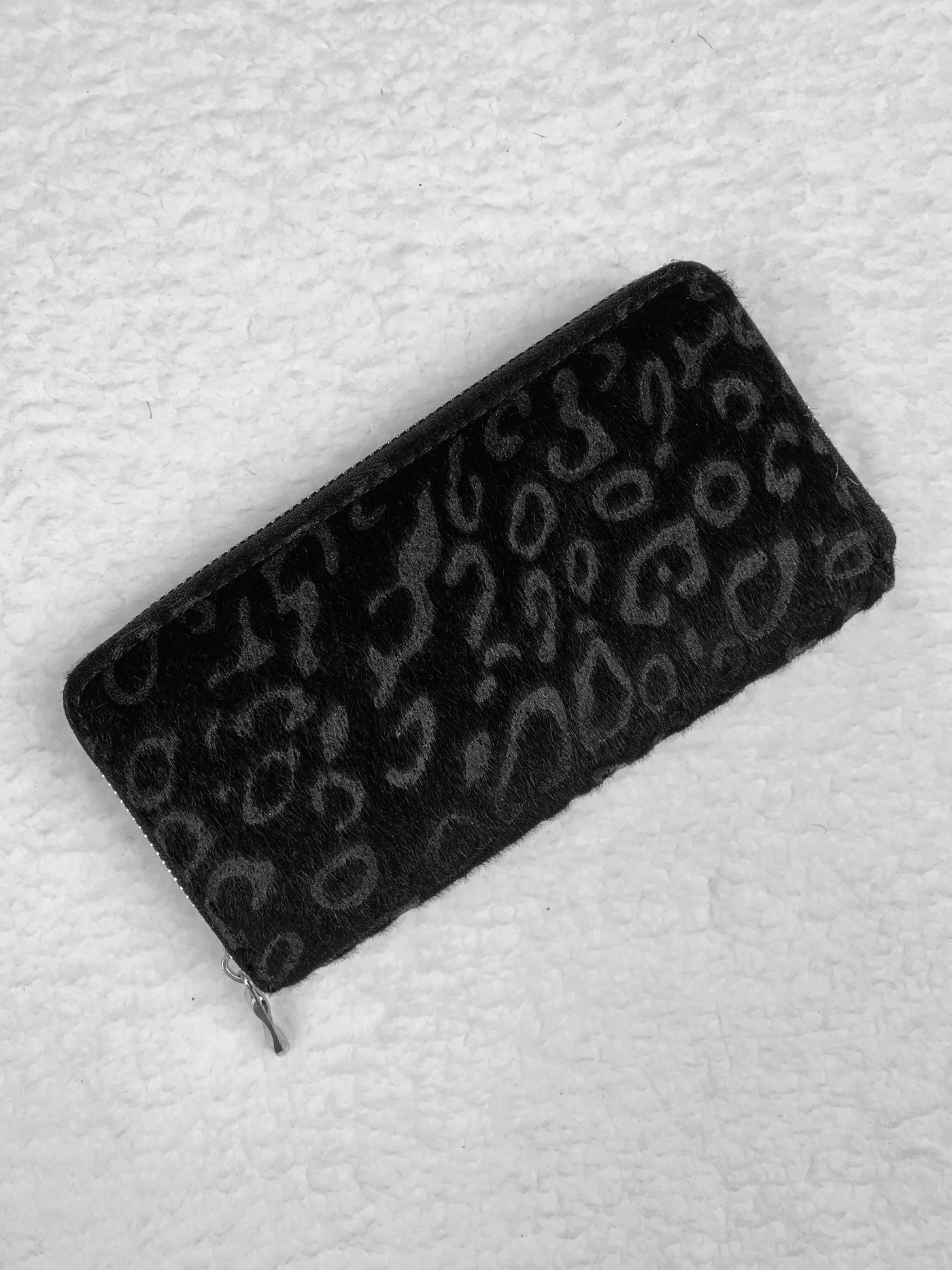 Black Animal Print "Fuzzy" Wallet