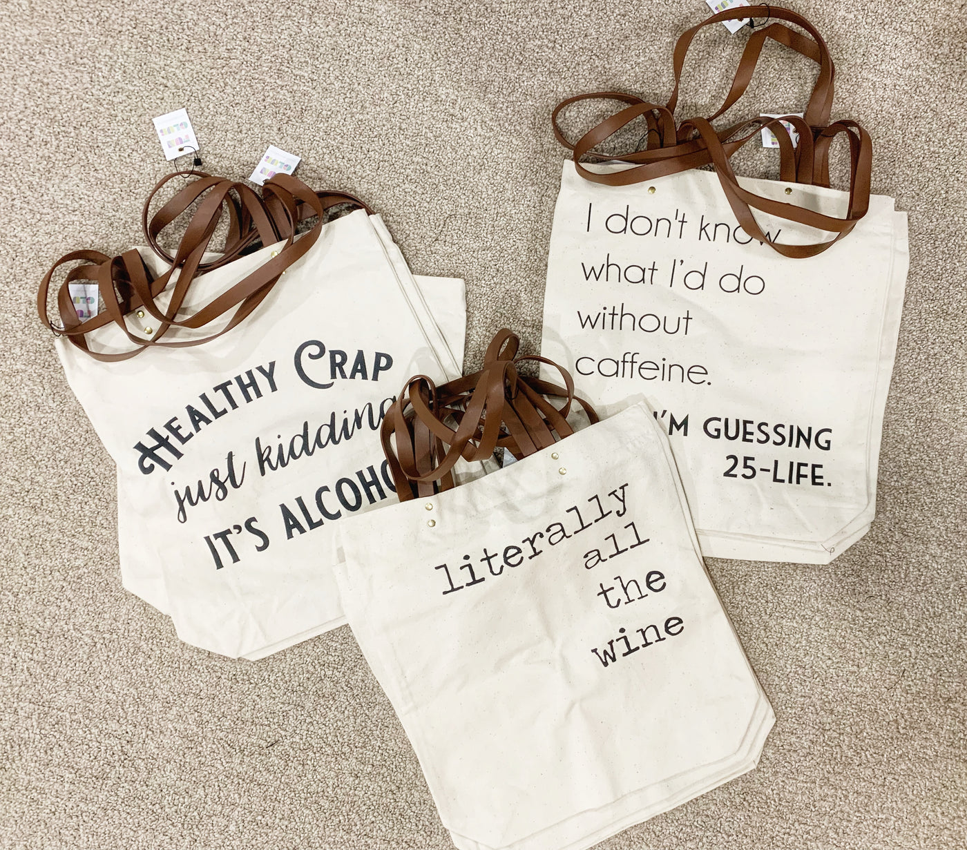 Humorous Canvas Tote Bags - 3 options