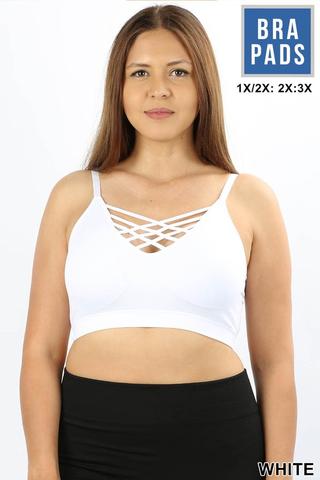 V-Neck Lattice Bralette with Adjustable Straps